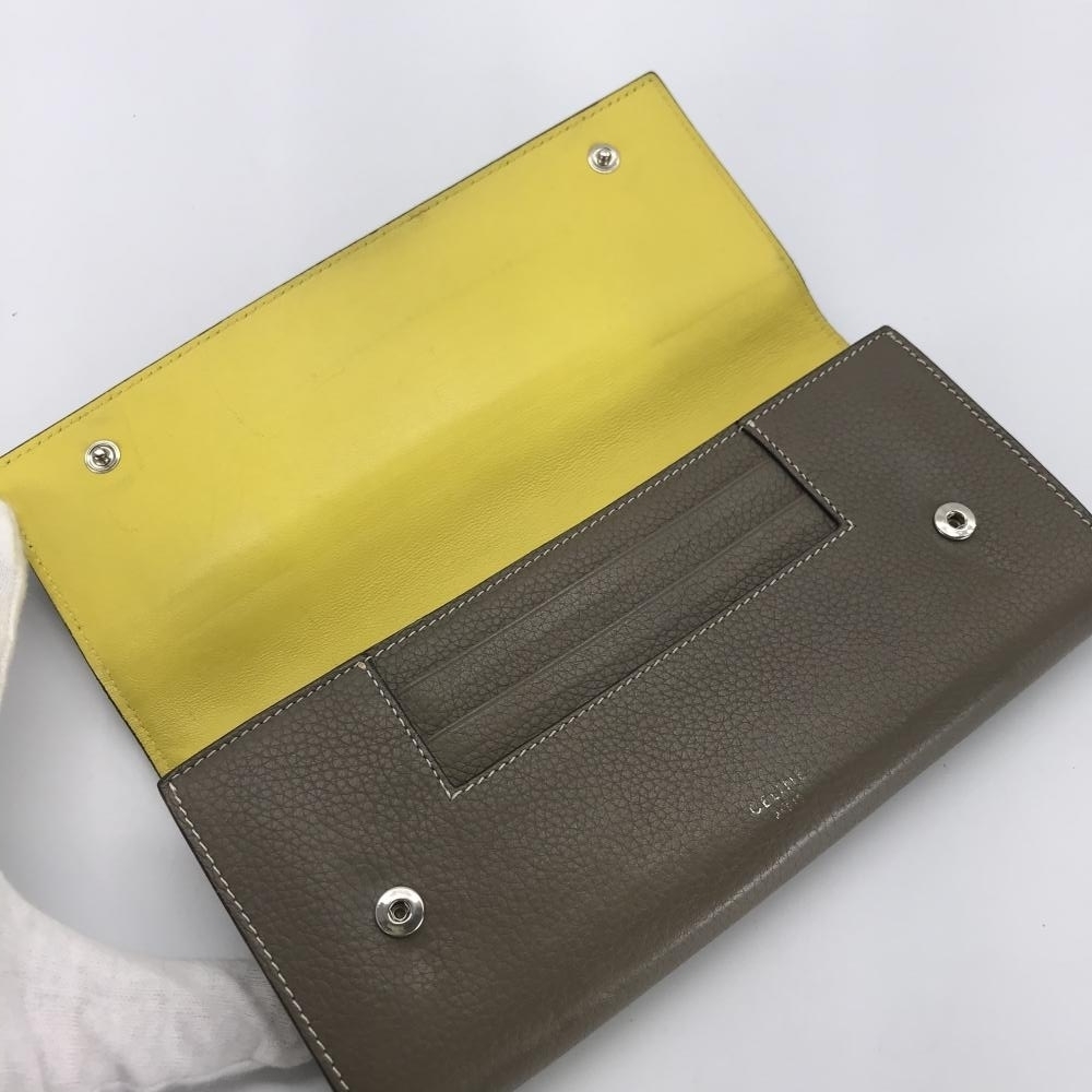 Celine Large Flap Multi-Function Long Wallet Leat… - image 6